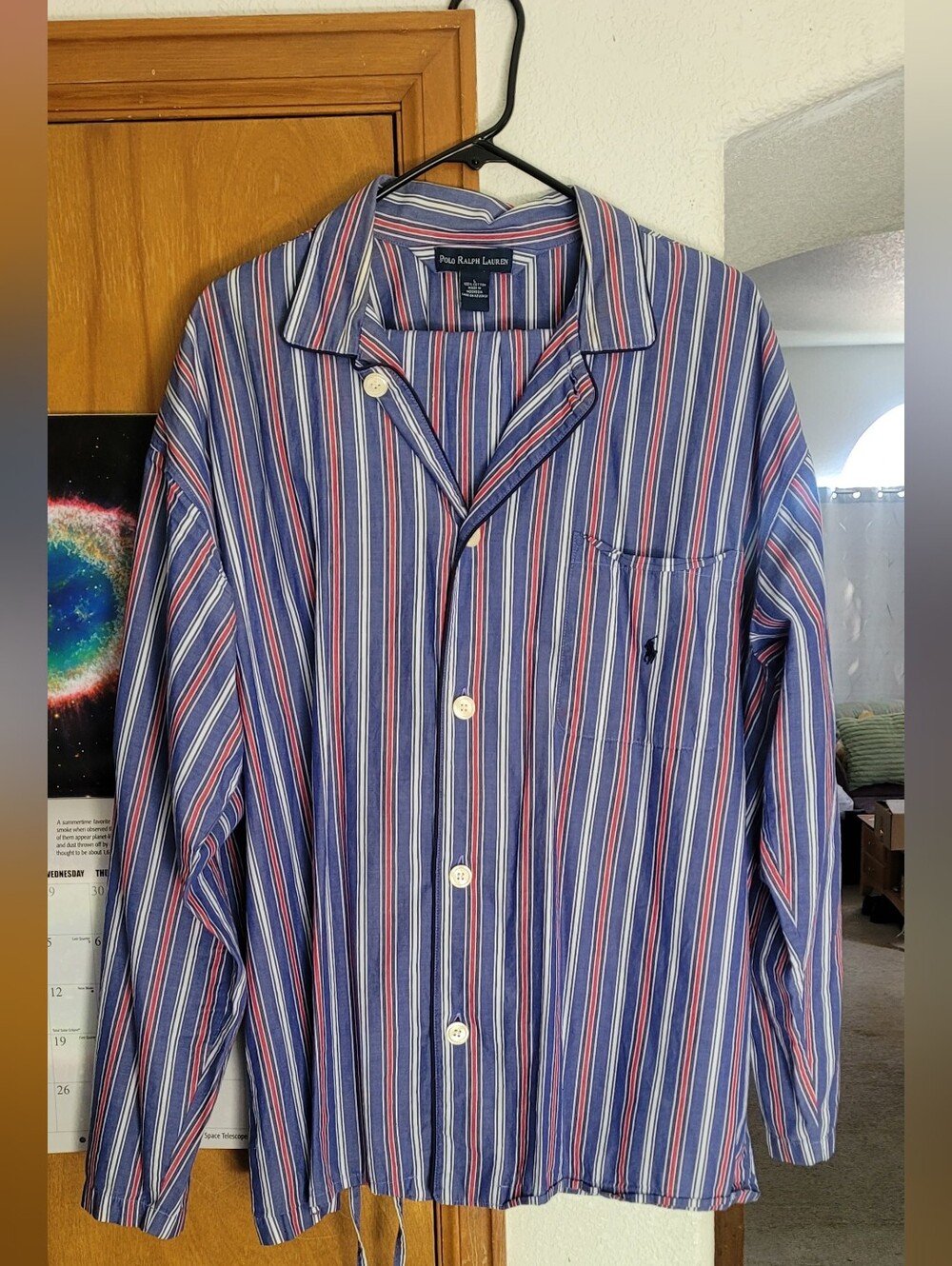 Polo by Ralph Lauren Striped Blue, Red & White Pajama Set